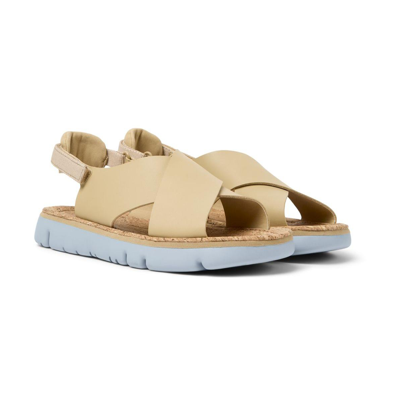 Camper Oruga Crossover-strap Sandals In Beige