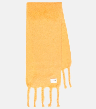 Jil Sander Mohair And Wool-blend Scarf In Metal