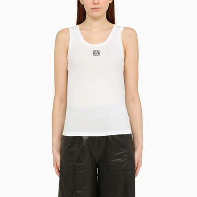 Loewe Anagram-embroidered Rib Tank Top In White