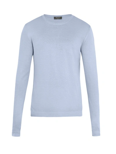 Berluti Men's Cashmere/silk Crewneck Sweater In Lavender-blue