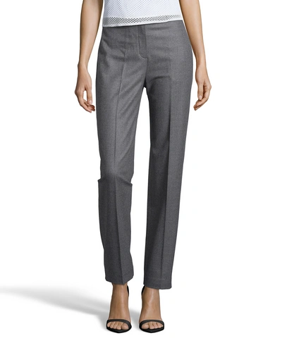 Theory Medium Grey Stretch Wool Blend Flat Front Pants' | ModeSens