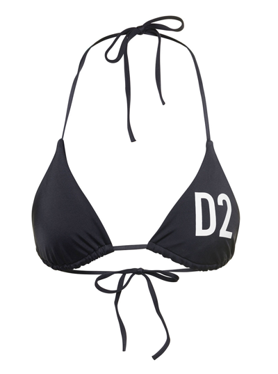 Dsquared2 Tecco Technicolor Bikini Top In Schwarz
