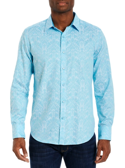 Robert Graham Highland Long Sleeve Button Down Shirt In Seafoam