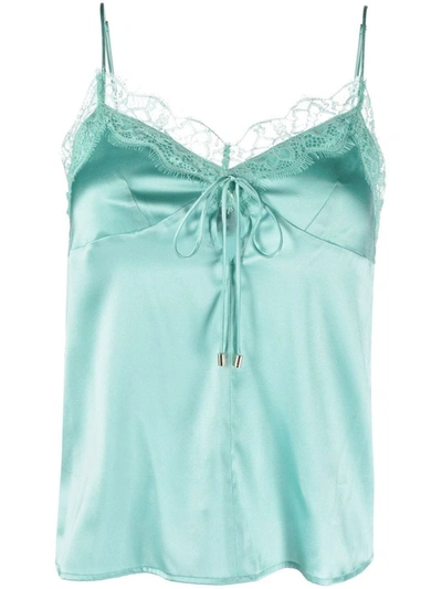 Pinko Top Mit Spitzensaum In Green