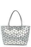 Patrizia Luca Slanted Square Geometric Tote Bag In Matte Silver