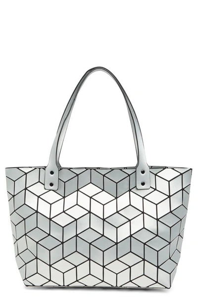 Patrizia Luca Slanted Square Geometric Tote Bag In Matte Silver