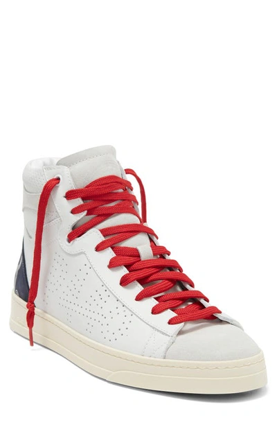 P448 Taylor High Top Sneaker In White/ Blue