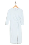 Calvin Klein Ruched Zipper Sheath Dress In Wind