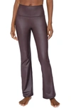 90 Degree By Reflex Faux Leather Yoga Pants In Chocolate Torte