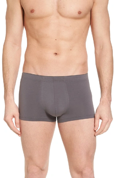 Hanro Cotton Superior Boxer Briefs In Ebony