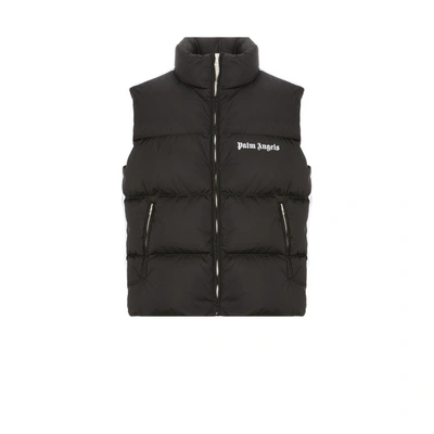 Palm Angels Classic Track Down Vest In 1001 Black White