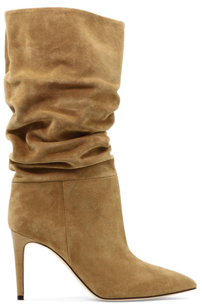 Paris Texas Slouchy Pointed Toe Boots In Brown