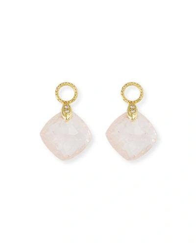 Jude Frances Lisse Small Cushion Morganite Earring Charms With Diamonds