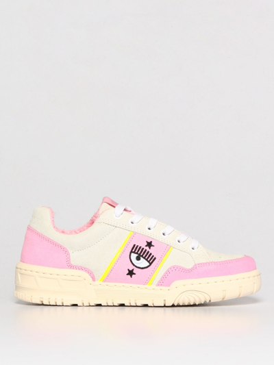 Chiara Ferragni Woman Sneakers Pink Size 7 Leather In Multi