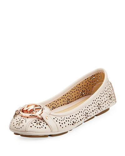 Michael Michael Kors Fulton Perforated Leather Logo Moccasin In Soft Pink