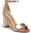 Sam Edelman Yaro Metallic Block-heel Sandal In Blush Gold