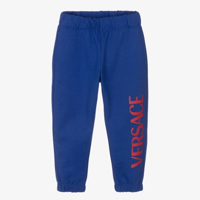 Versace Kids' Boys Blue Logo Cotton Joggers