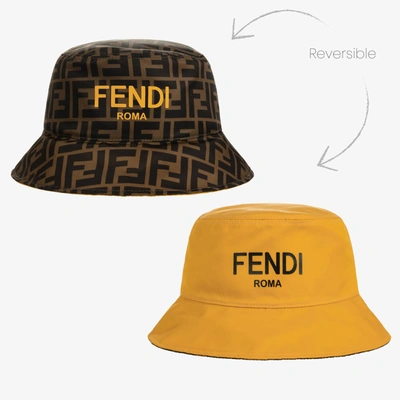 Fendi Brown Ff Reversible Bucket Hat