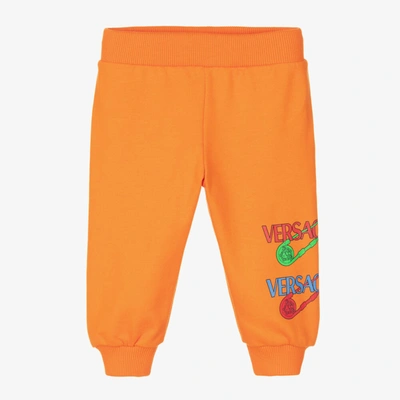 Versace Babies' Boys Orange Logo Joggers