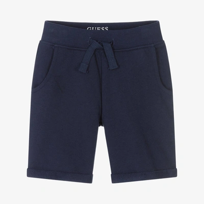 Guess Babies' Boys Navy Blue Cotton Logo Shorts