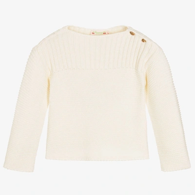 Bonpoint Babies' Girls Ivory Wool Knitted Sweater
