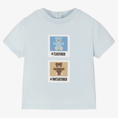 Fendi Baby Boys Blue Ff Teddy T-shirt
