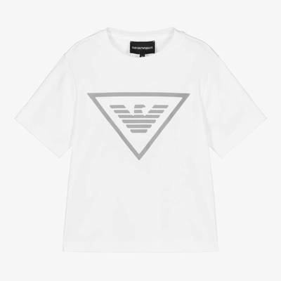 Emporio Armani Babies' Boys White Cotton Logo T-shirt