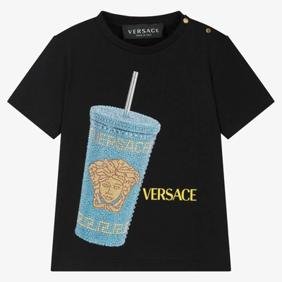 Versace Baby Boys Black Cotton Medusa T-shirt