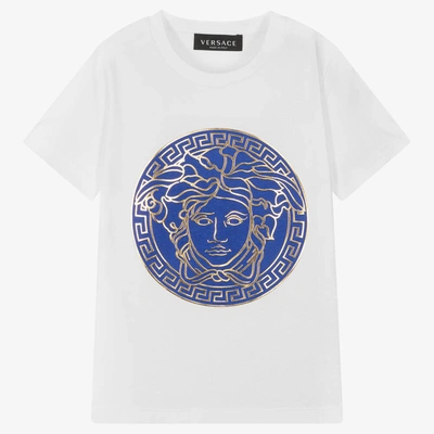 Versace Babies' Boys White Medusa Logo T-shirt