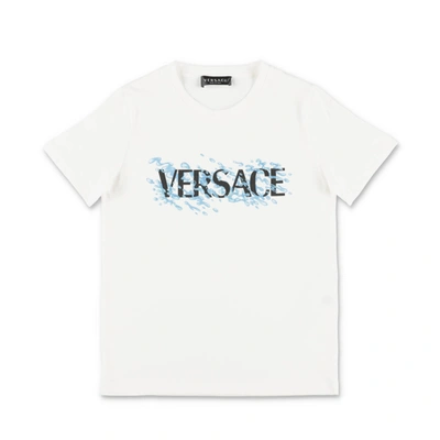 Versace Babies' Boys White Cotton Logo T-shirt
