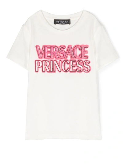 Versace Girls White Logo T-shirt