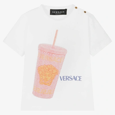 Versace Baby Girls White Cotton Medusa T-shirt