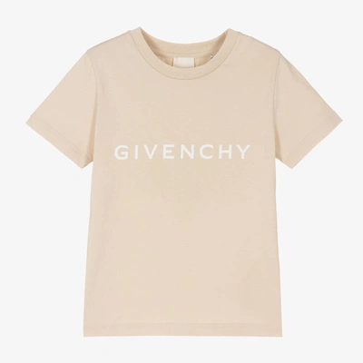 Givenchy Kids' Boys Beige Cotton Logo T-shirt