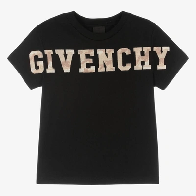 Givenchy Babies' Boys Black Camouflage Logo T-shirt