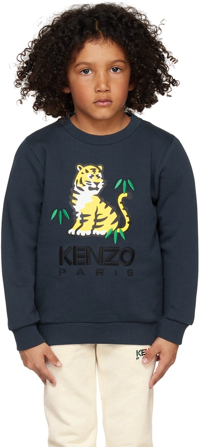 Kenzo Boys Navy Blue Cotton Kotora Sweatshirt In 857 Marine