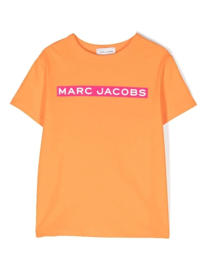 Marc Jacobs Kids'  Girls Orange Cotton Logo T-shirt