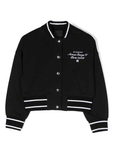 Givenchy Kids' Girls Black Varsity Jacket In Nero