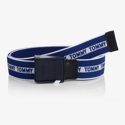 Tommy Hilfiger Kids' Boys Blue & White Logo Belt