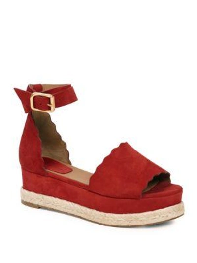 Chloé Lauren Ankle Wrap Espadrilles In Red Flame