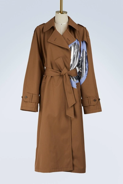 Maison Margiela Deconstructed Trench Coat In Camel