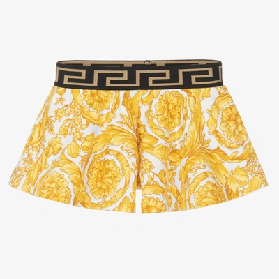 Versace Babies' Girls Gold Barocco Skort