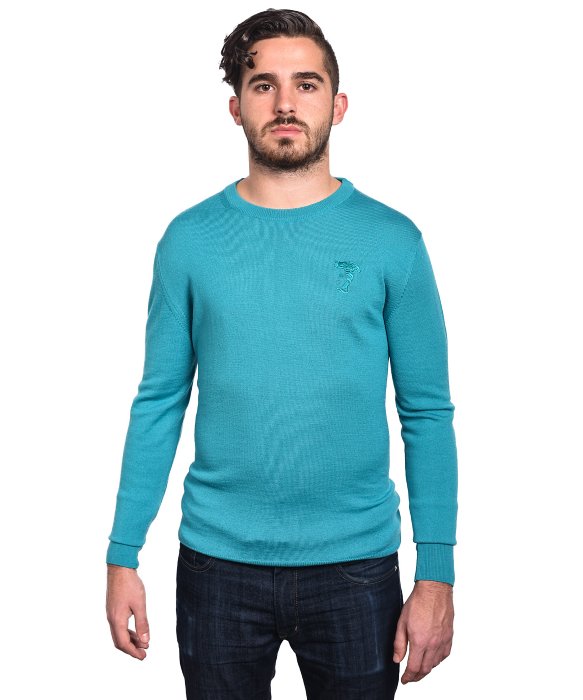 Versace Medusa Head Crew Neck Sweater' In Turquoise | ModeSens