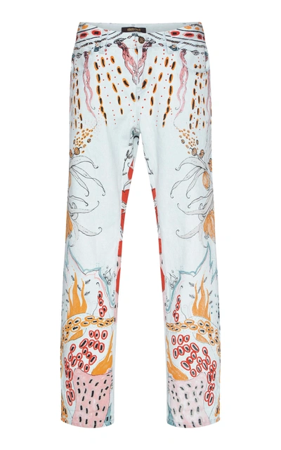 Roberto Cavalli Cropped Pant In White