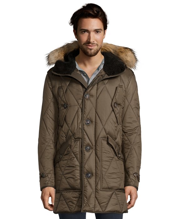 Burberry Brit Olive Green Diamond Quilted 'richfield' Down Parka | ModeSens