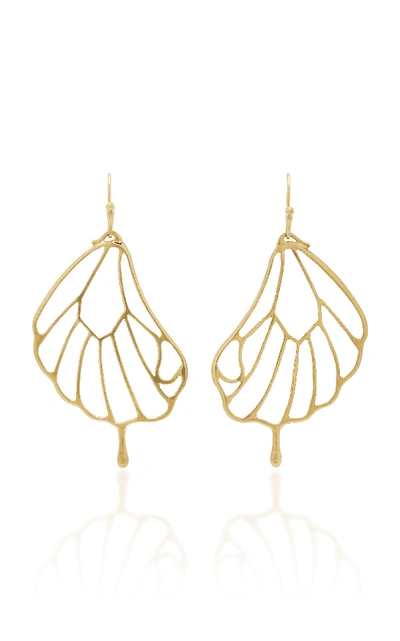 Annette Ferdinandsen 18k Gold Pampion Wing Earrings