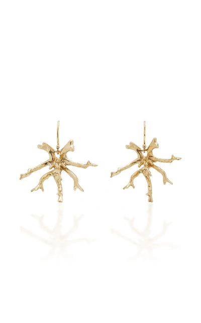 Annette Ferdinandsen Coral Stick Cluster 14k Gold Earrings