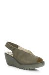 Fly London Yeay Peep Toe Sandal In Khaki Cupido