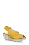Fly London Yeay Peep Toe Sandal In Mustard Dublin