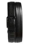 Ted Baker Siymon Mix Texture Leather Belt In Black