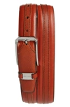 Ted Baker Siymon Mix Texture Leather Belt In Tan